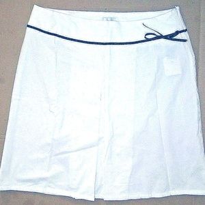 White Black Bow Pleated Summer Skirt